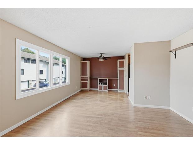 Living room with the built in shelves