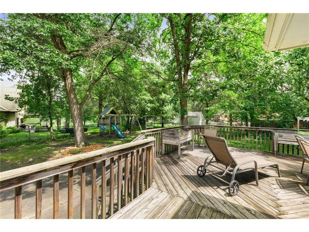 Deck overlooking the back yard