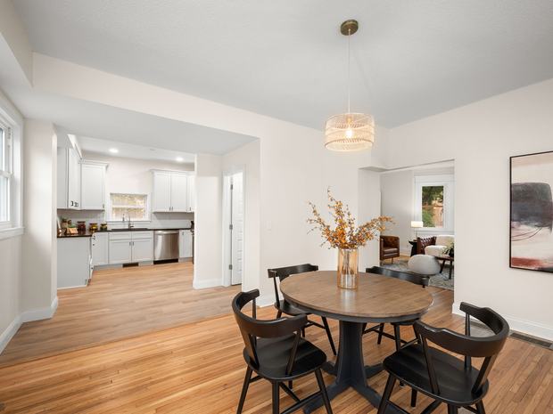 Dining room open to the kitchen