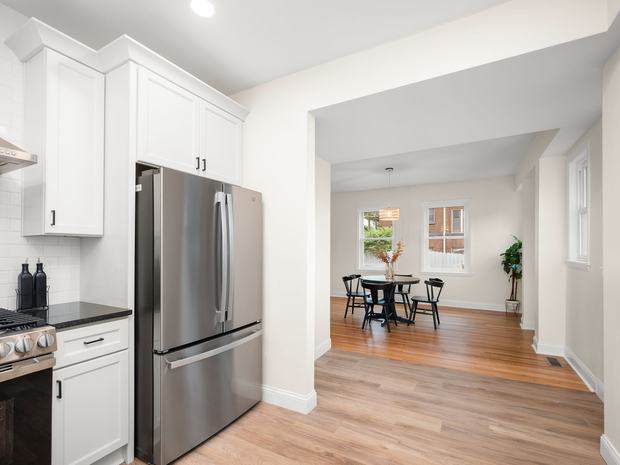 Kitchen with the gas range