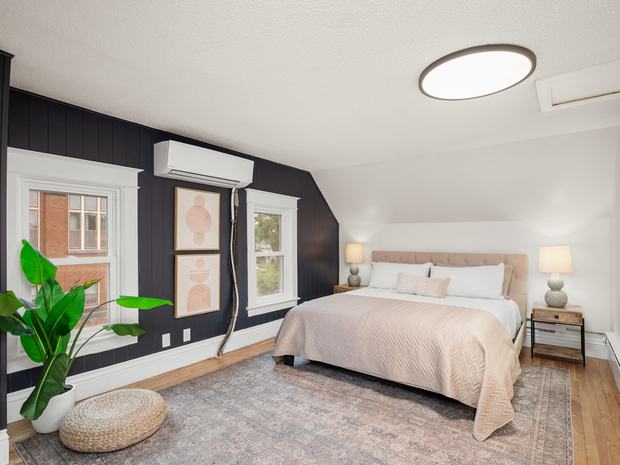The primary suite on its own top floor