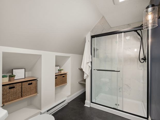 The new three quarter bath in the primary suite