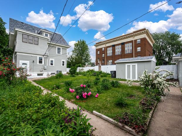 Fenced yard and perennial garden