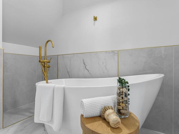 Soaking tub in the primary bath