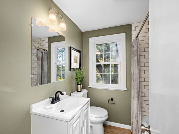 One of the remodeled bathrooms