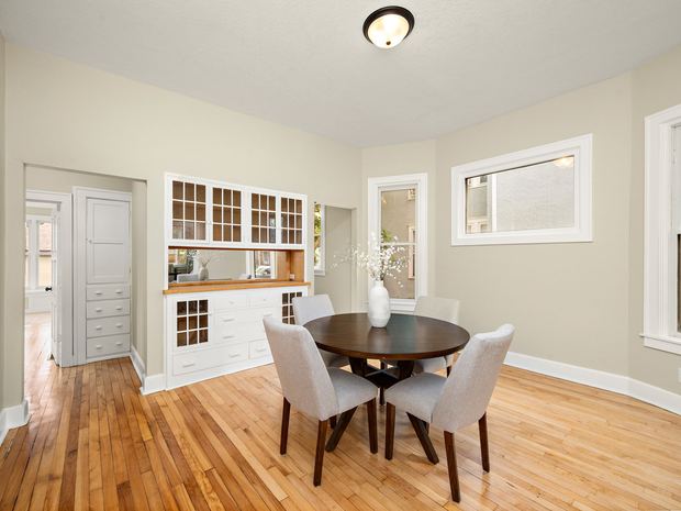 Dining room with the built-in buffet
