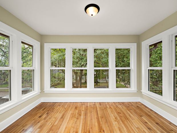 Sun porch wrapped in windows