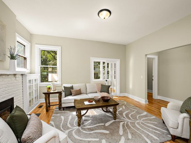 Lower unit living room looking toward the dining room