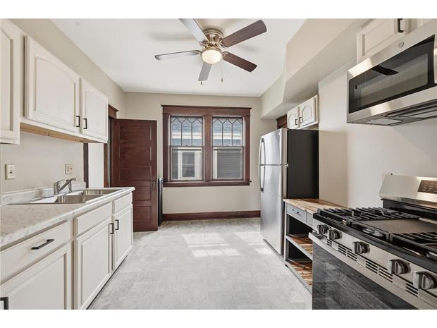 Updated kitchen with gas range